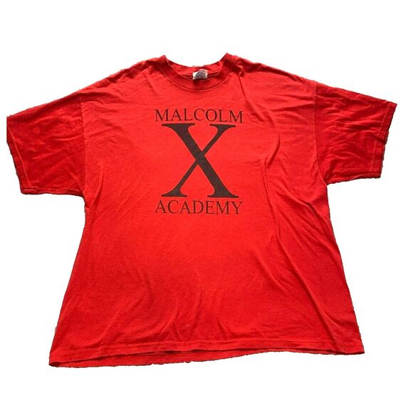 Vintage Malcolm X Academy Shirt Adult Extra Large Red Streetwear Hip Hop 90s Men